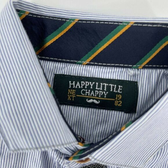 Next Happy Little Chappy Rugby Shirt Button Up Boys Size 4 - 5 Years Blue Preppy - Picture 9 of 10